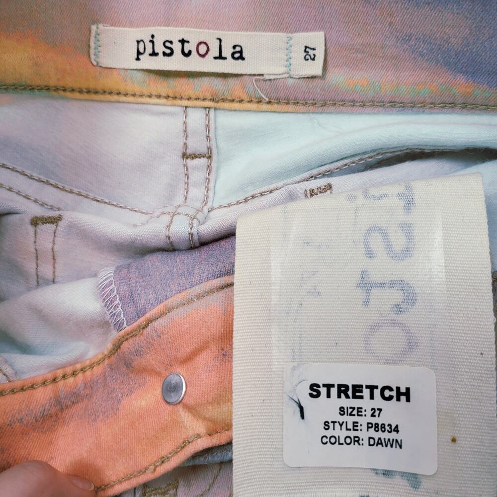 NWT Pistola Dawn Multicolored Denim Cropped Ankle Stretch Skinny Jeans Size 27 - Picture 6 of 12